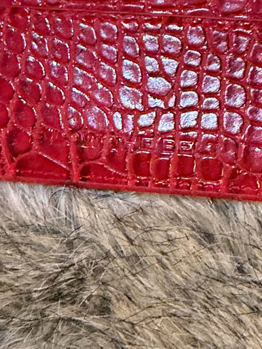 B-Low The Belt Red Crocodile Embossed Leather Card Case Wallet